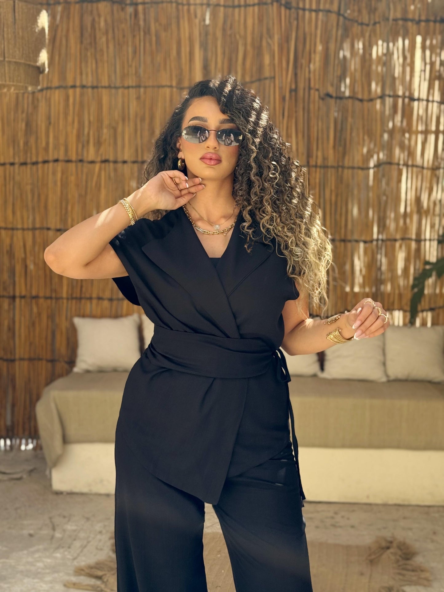 Capri’s Black Linen Set